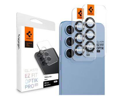 Szkło i folia ochronna SPIGEN Optik Pro Glas.Tr ”Ez Fit” 2-Pack do Galaxy S25